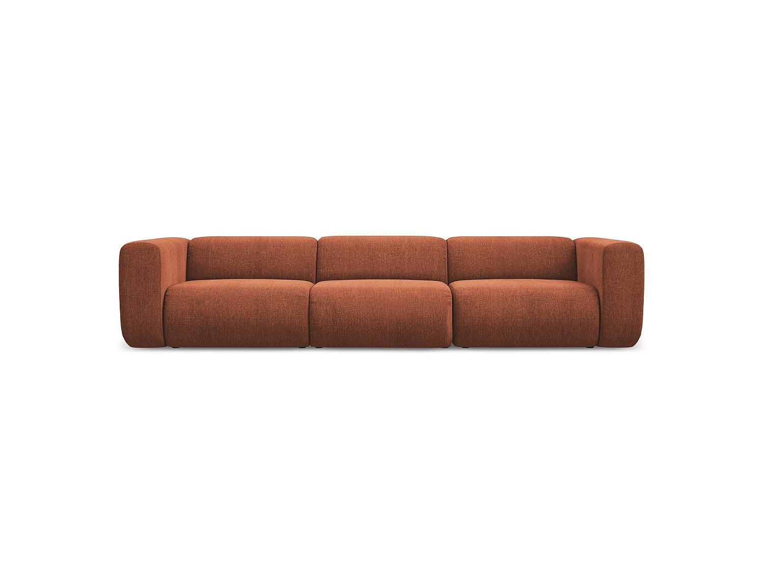 Canapé modulable 4 places orange tissu