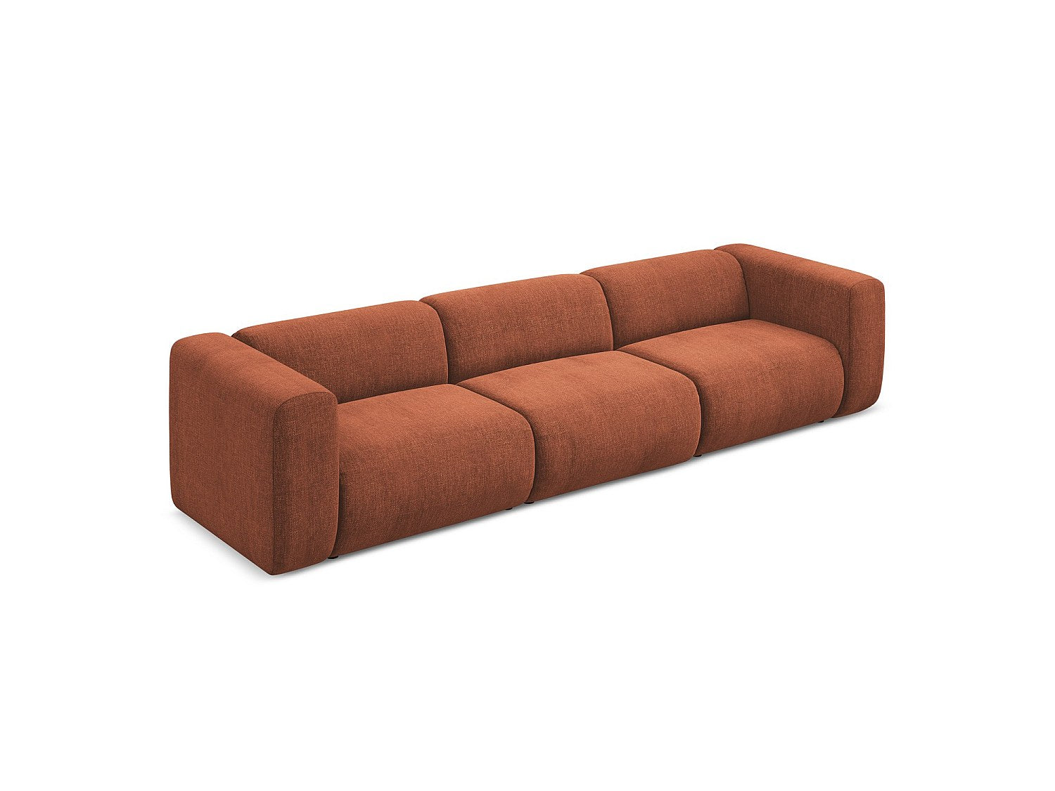 Canapé modulable 4 places orange tissu