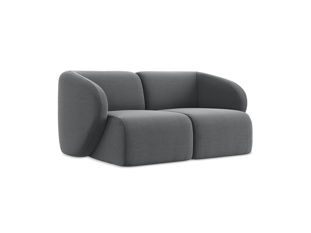 Canapé modulable 2 places gris tissu