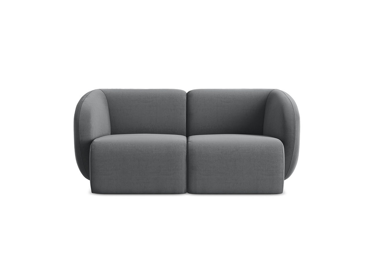 Canapé modulable 2 places gris tissu