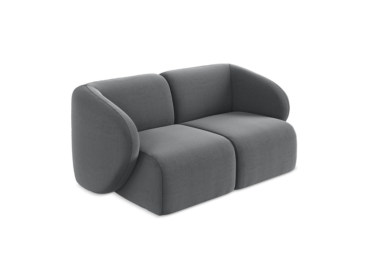 Canapé modulable 2 places gris tissu