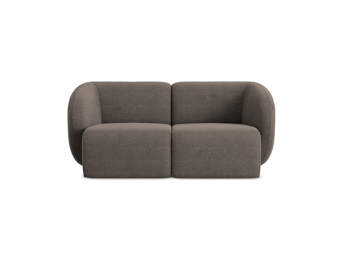 Canapé modulable 2 places marron tissu