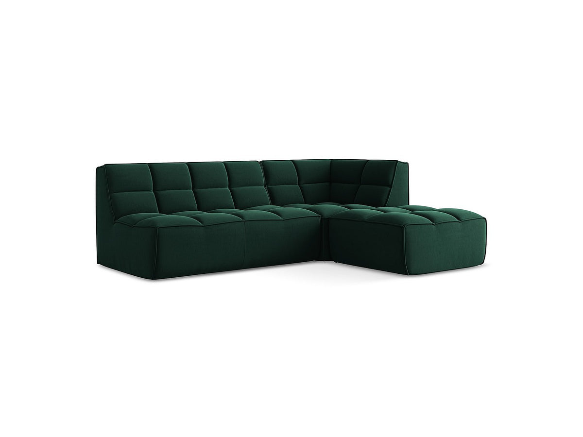 Canapé modulable 4 places vert tissu