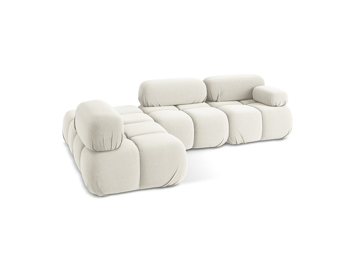 Canapé modulable 3 places beige velours