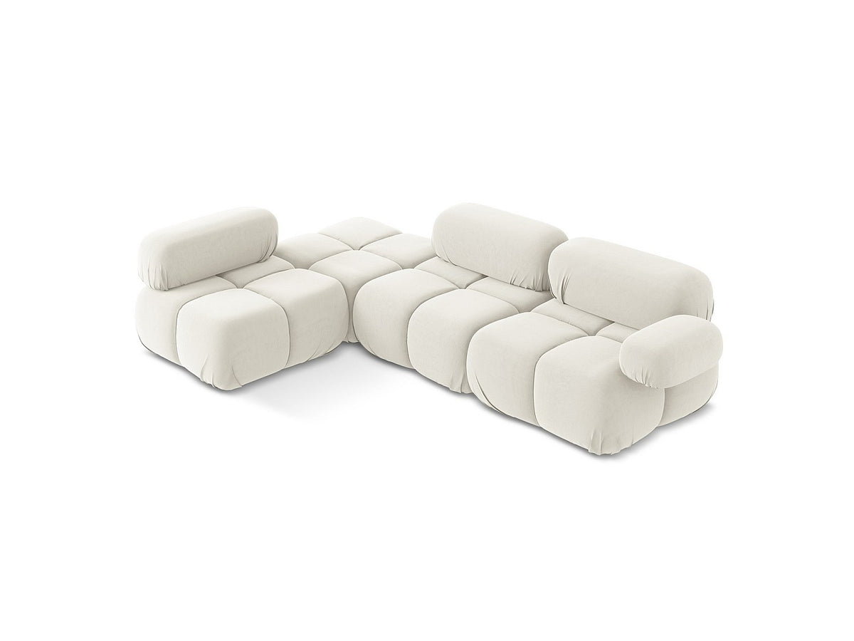 Canapé modulable 3 places beige velours