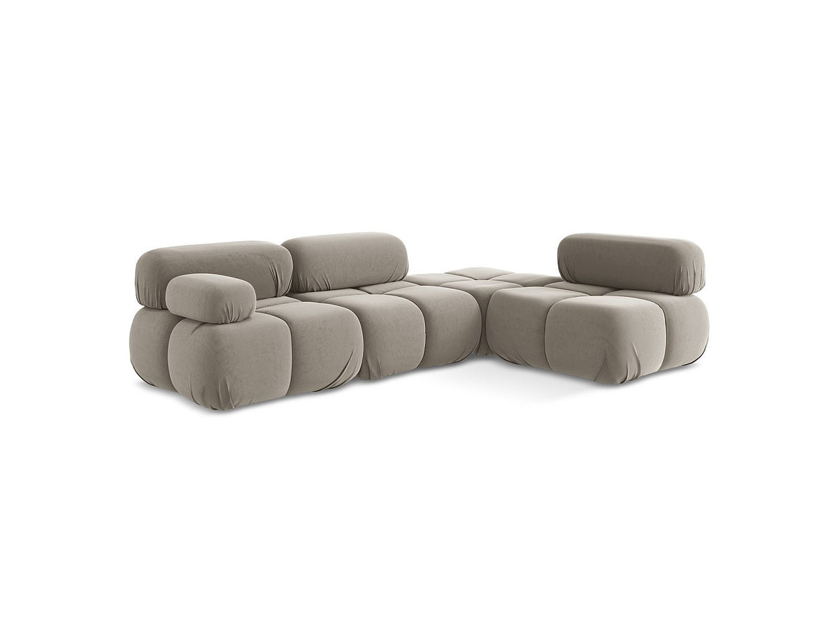 Canapé modulable 3 places taupe velours