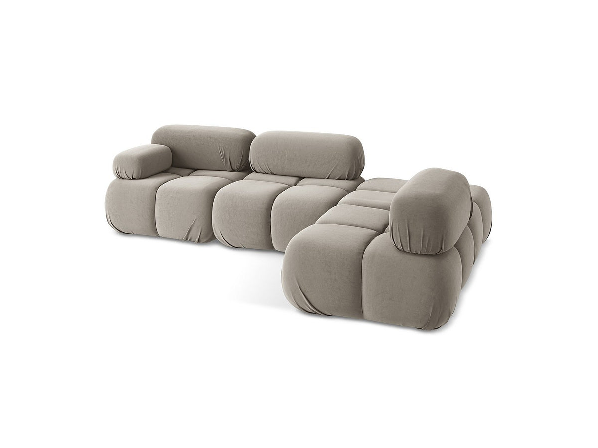 Canapé modulable 3 places taupe velours