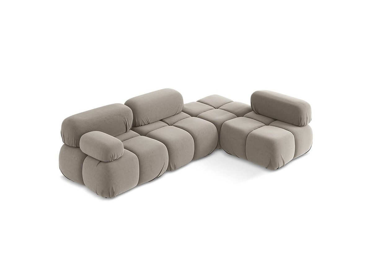 Canapé modulable 3 places taupe velours
