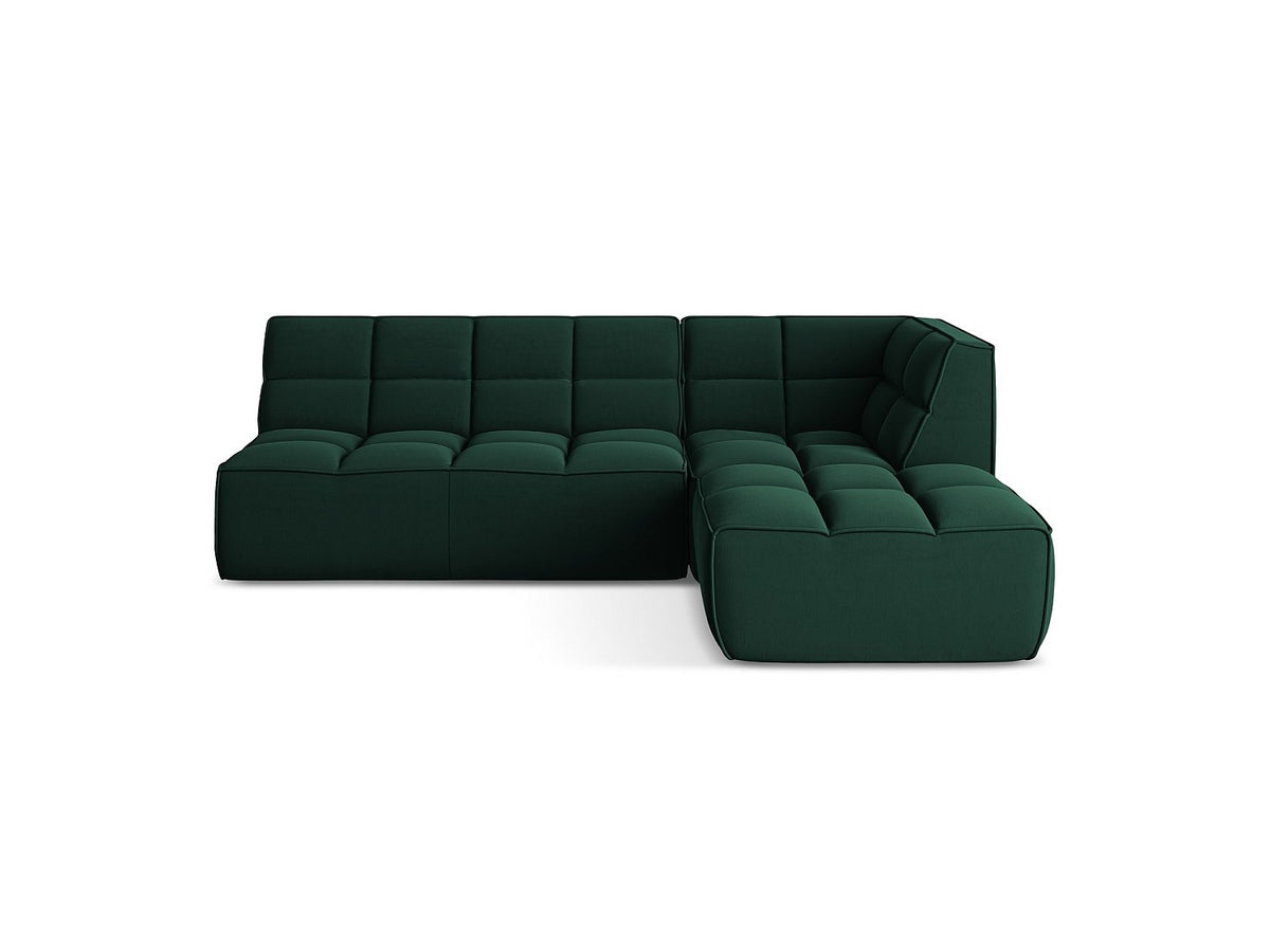 Canapé modulable 4 places vert tissu