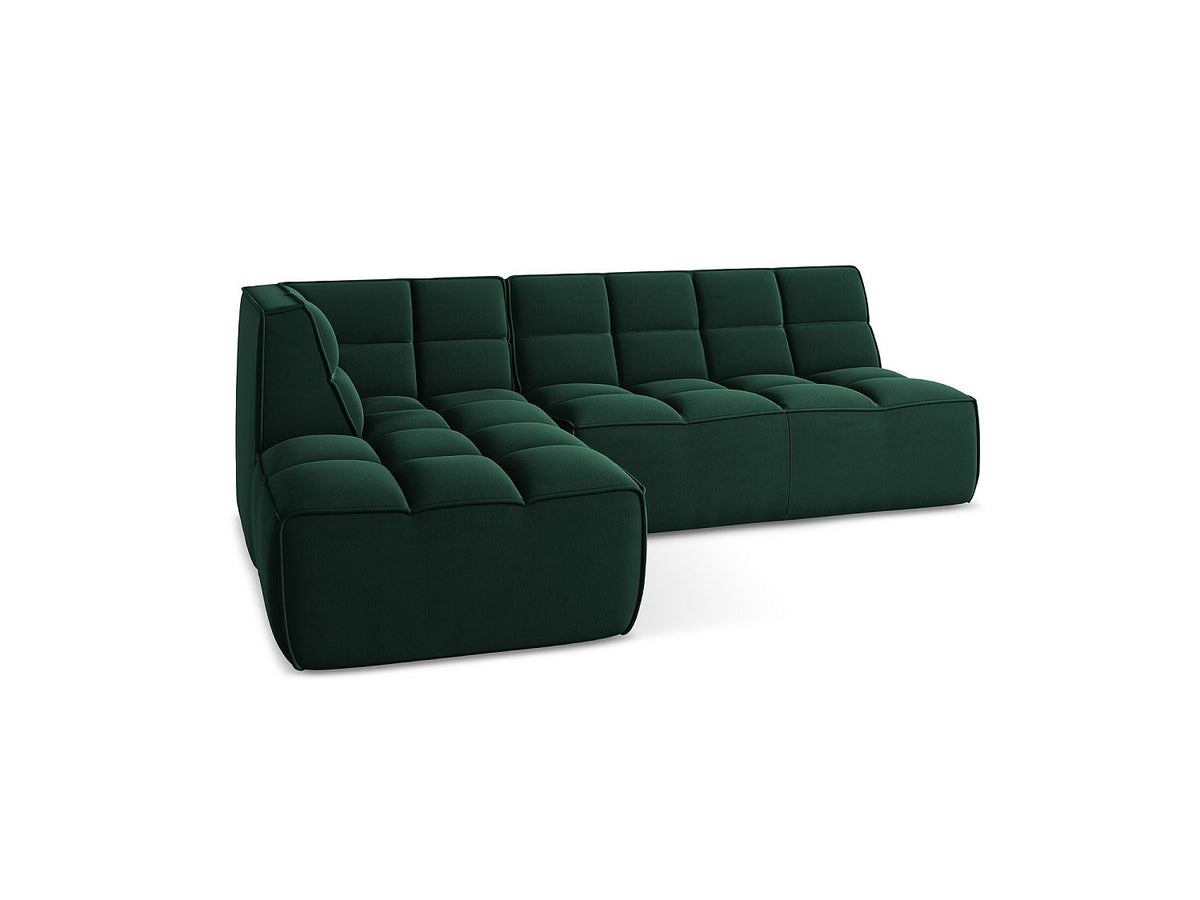 Canapé modulable 4 places vert tissu