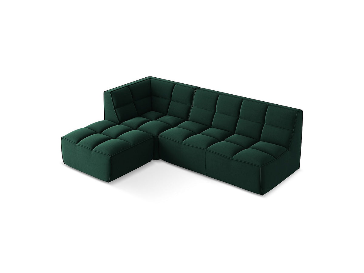 Canapé modulable 4 places vert tissu