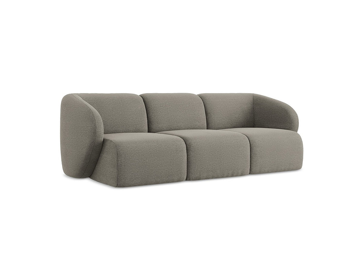 Canapé modulable 3 places gris tissu