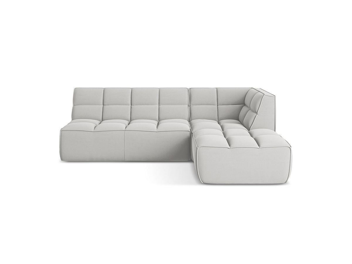 Canapé modulable 4 places gris tissu