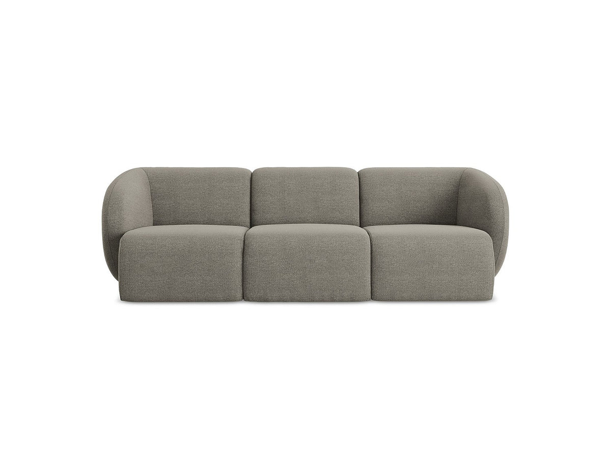 Canapé modulable 3 places gris tissu