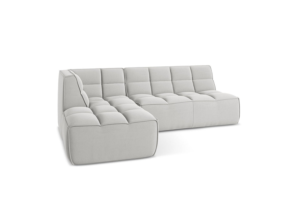 Canapé modulable 4 places gris tissu