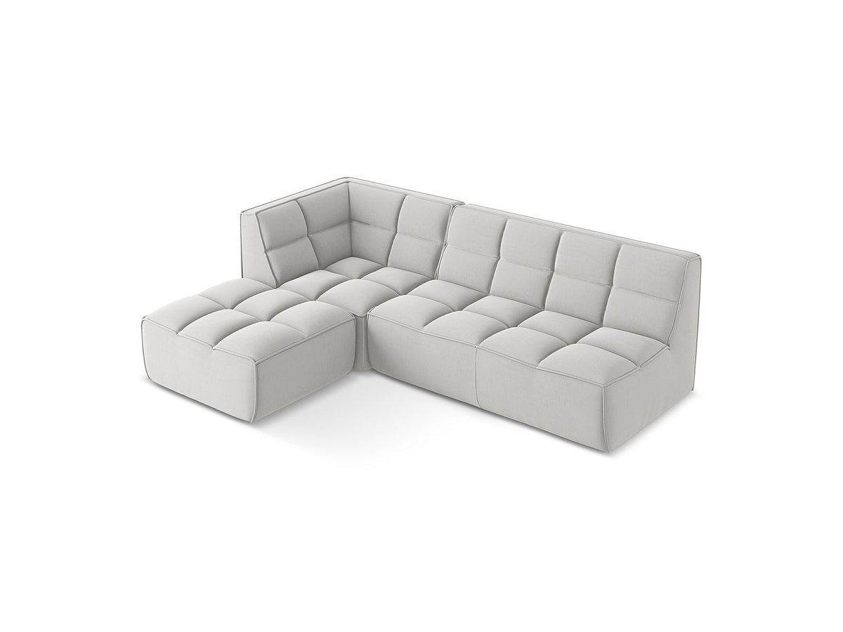 Canapé modulable 4 places gris tissu
