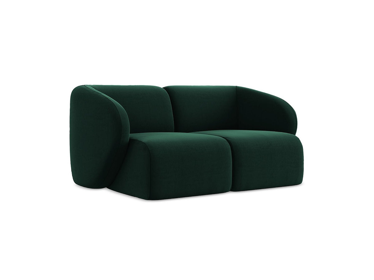 Canapé modulable 2 places vert tissu
