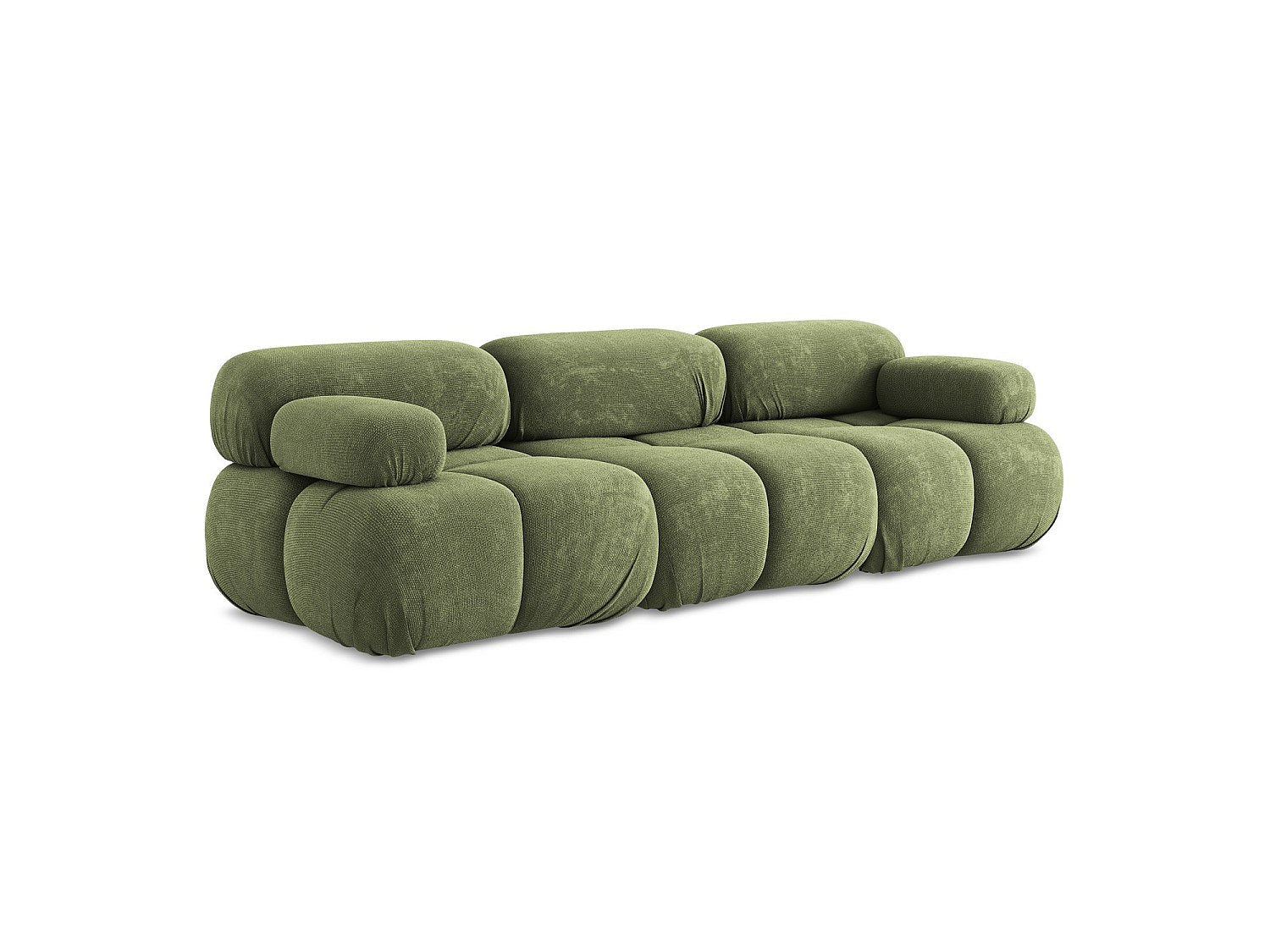 Canapé modulable 3 places vert tissu