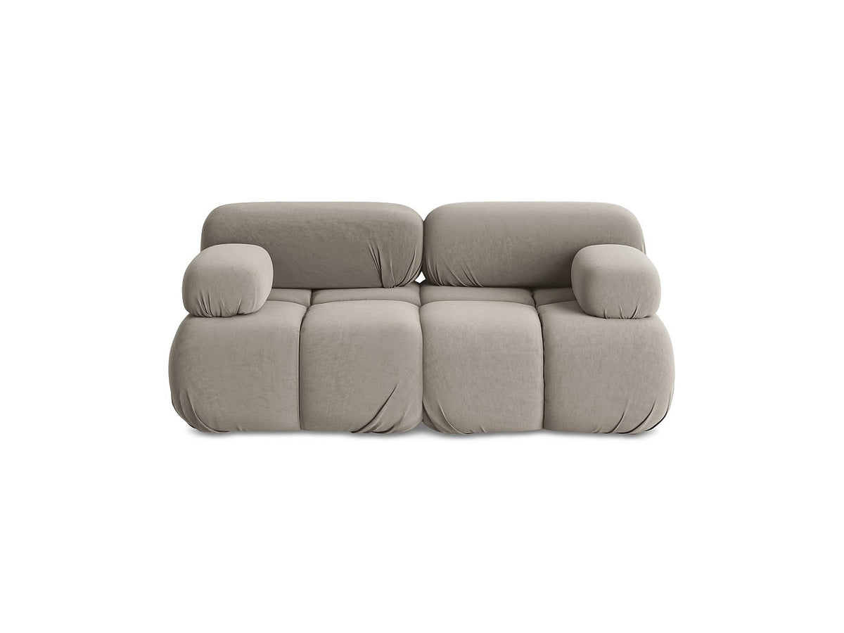 Canapé modulable 2 places taupe velours