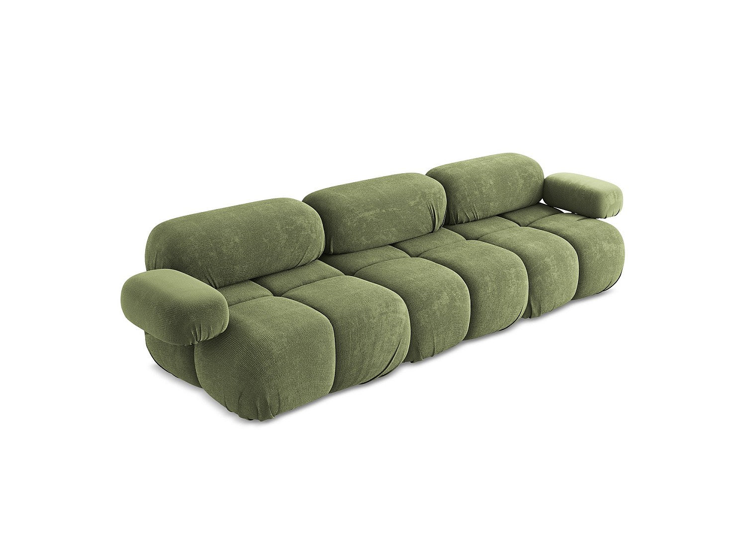 Canapé modulable 3 places vert tissu