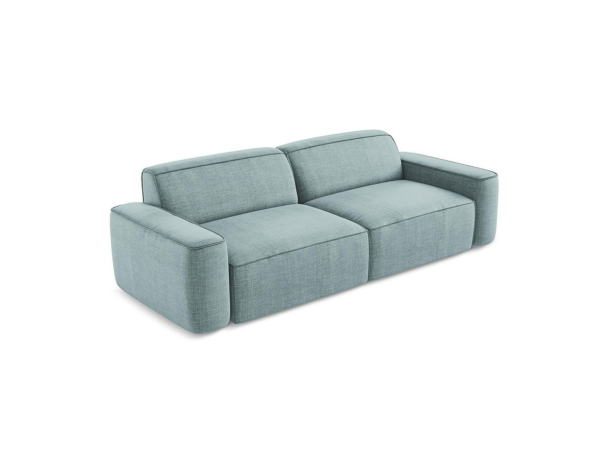 Canapé modulable 4 places bleu tissu