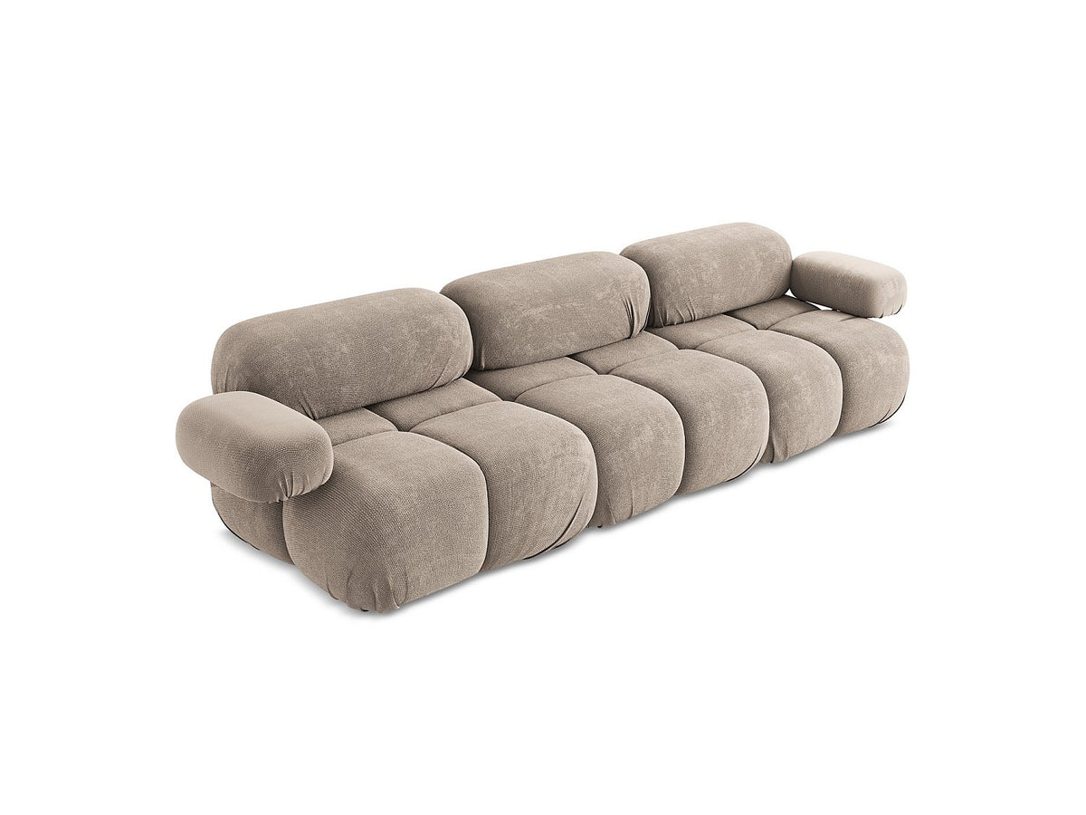 Canapé modulable 3 places beige tissu
