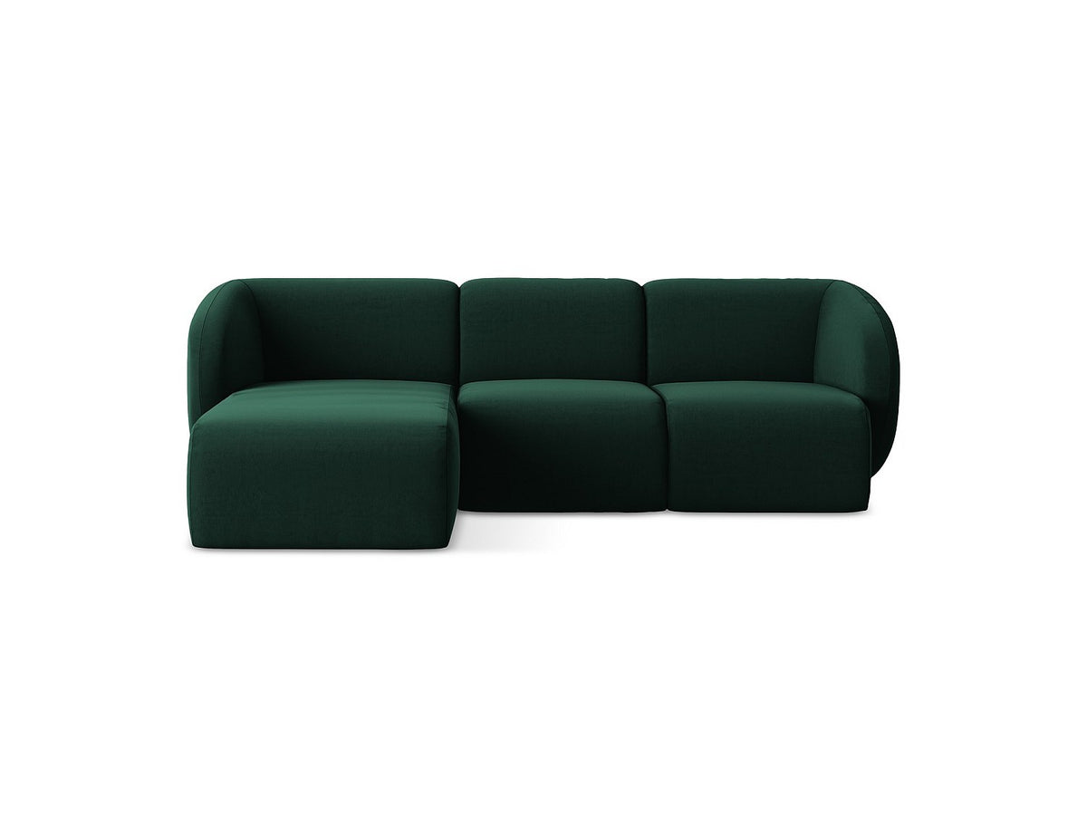Canapé modulable 3 places vert tissu