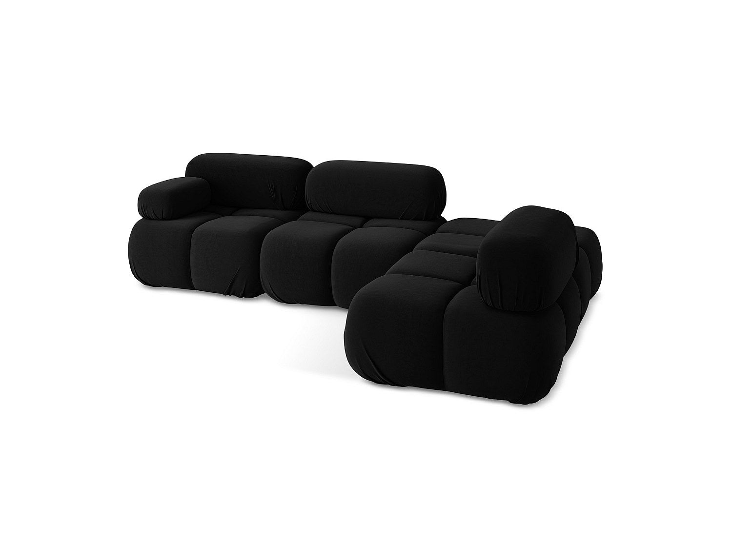 Canapé modulable 3 places noir velours