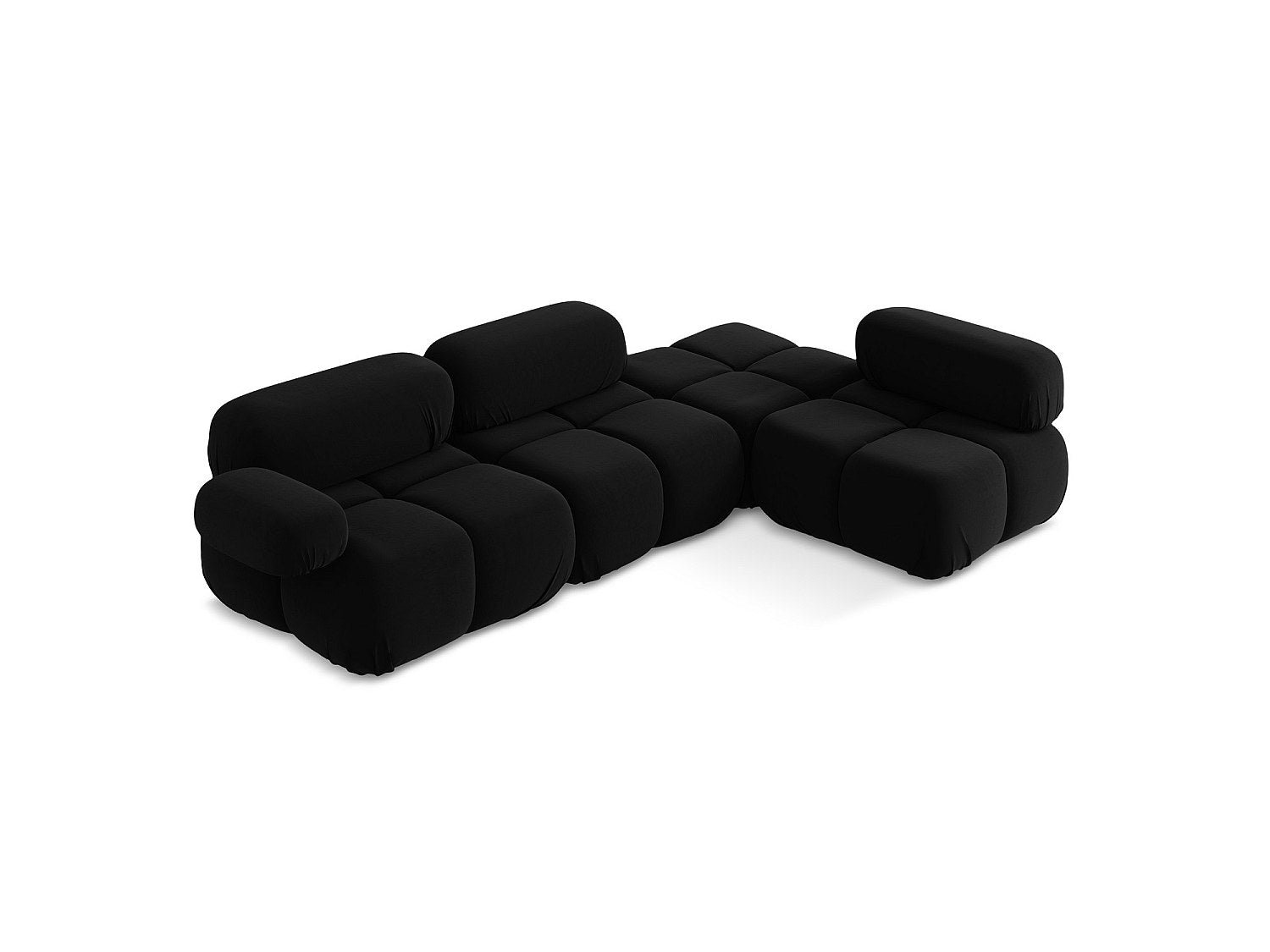 Canapé modulable 3 places noir velours