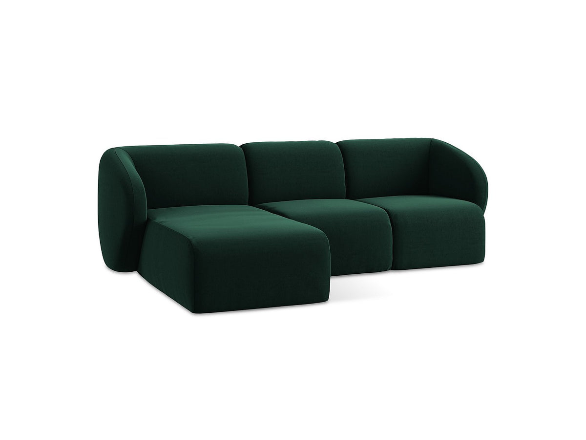 Canapé modulable 3 places vert tissu