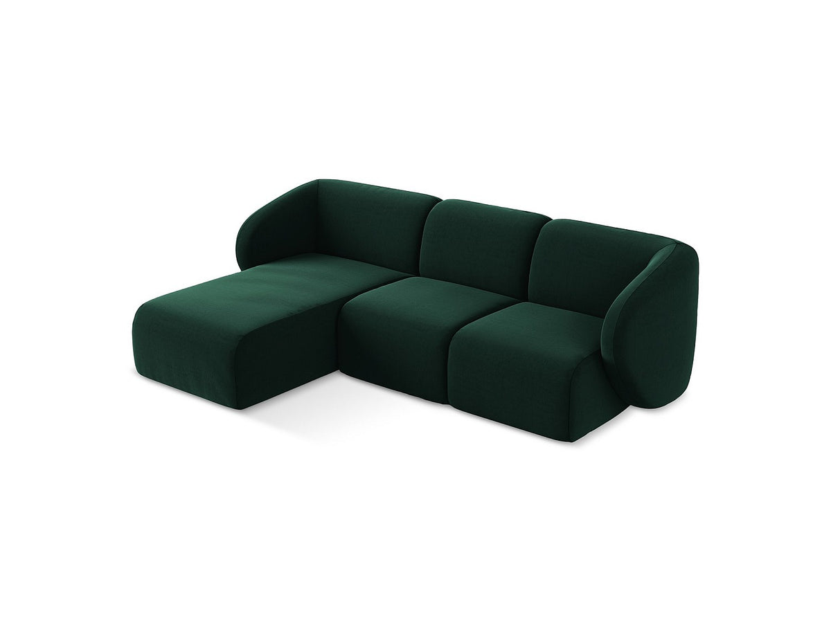 Canapé modulable 3 places vert tissu
