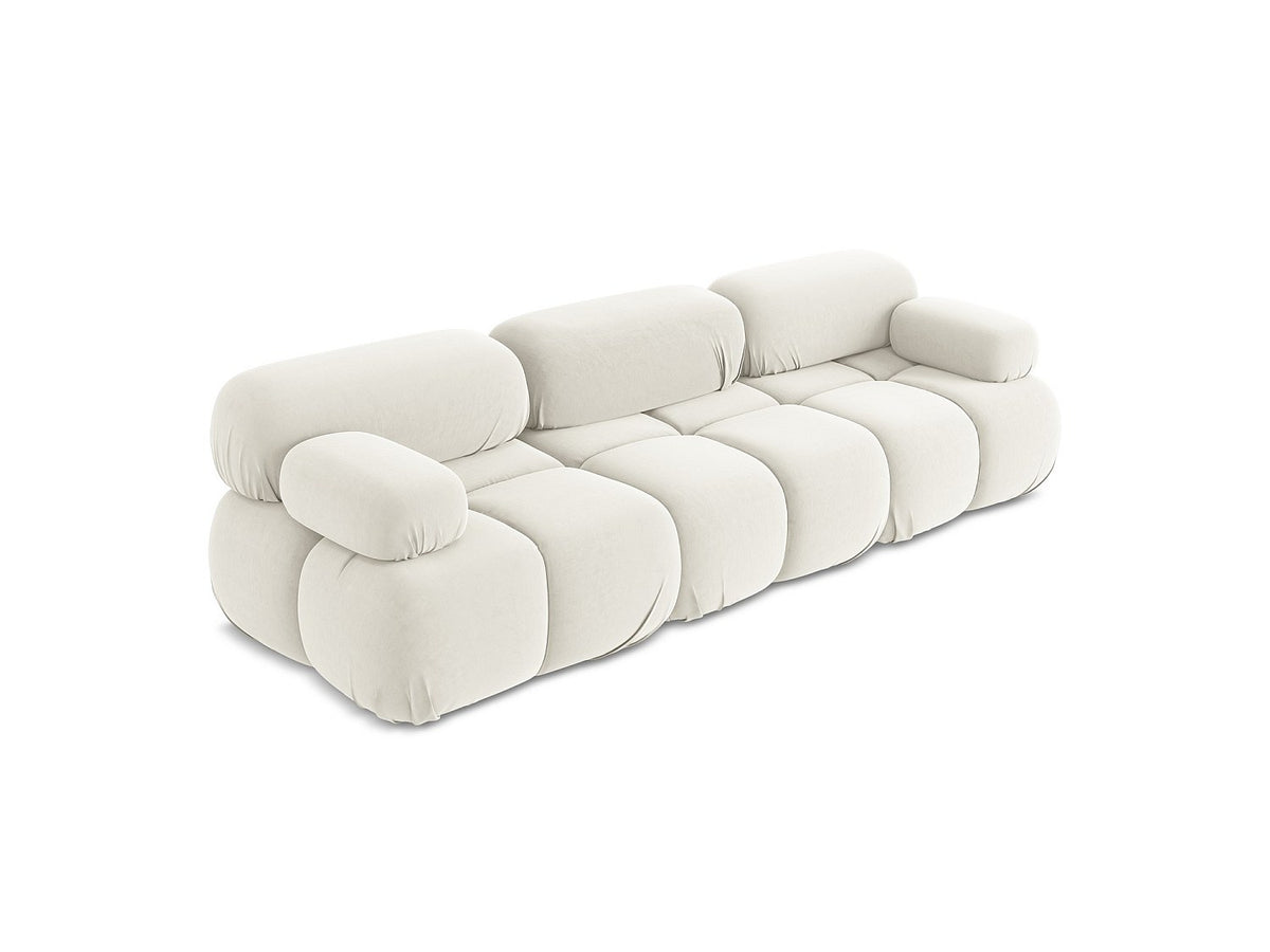 Canapé modulable 3 places beige velours