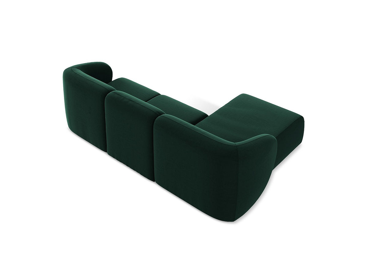 Canapé modulable 3 places vert tissu
