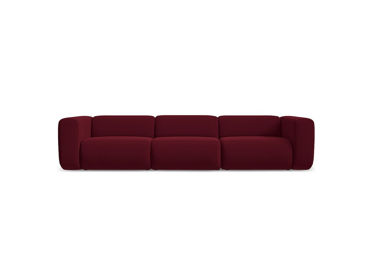 Canapé modulable 4 places rouge tissu
