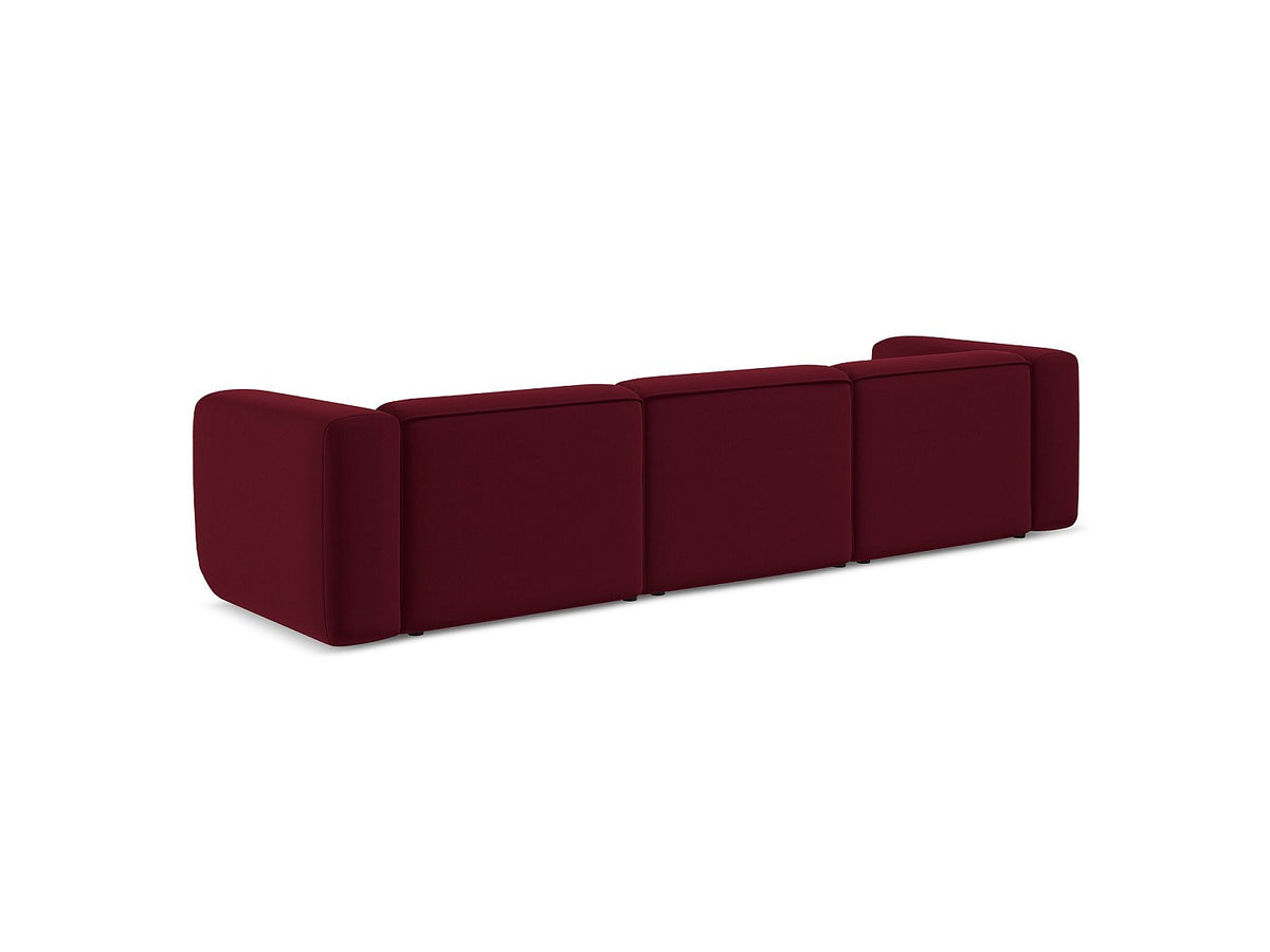 Canapé modulable 4 places rouge tissu
