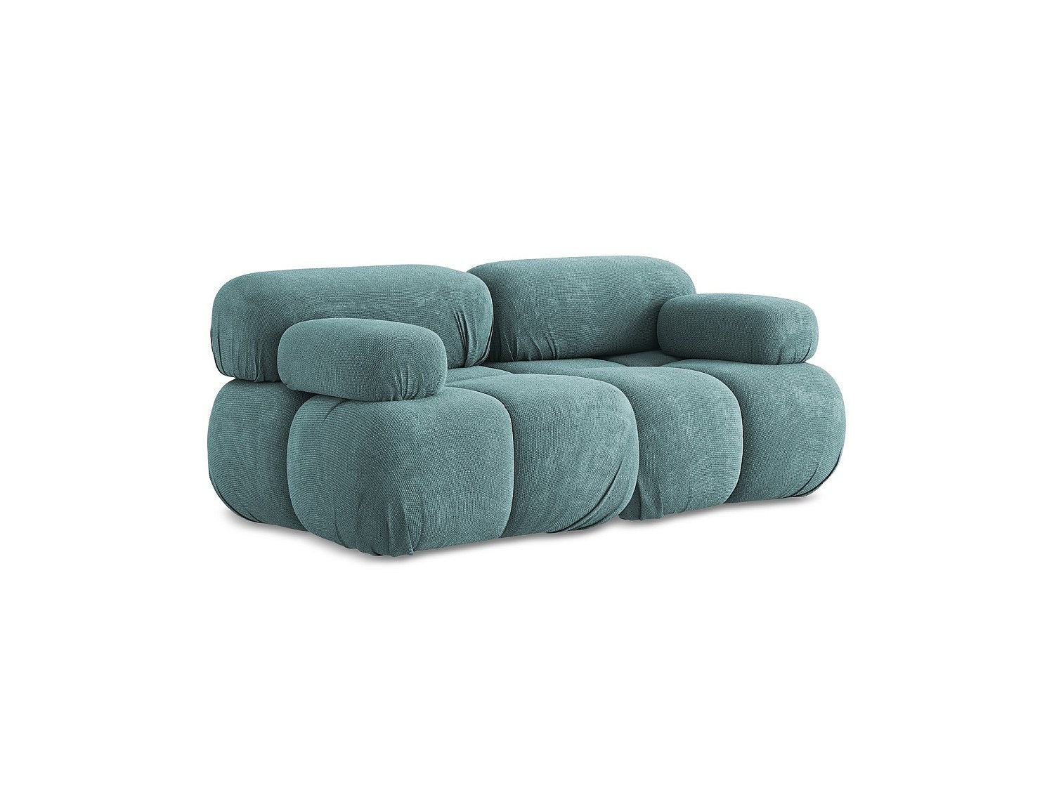 Canapé modulable 2 places bleu tissu