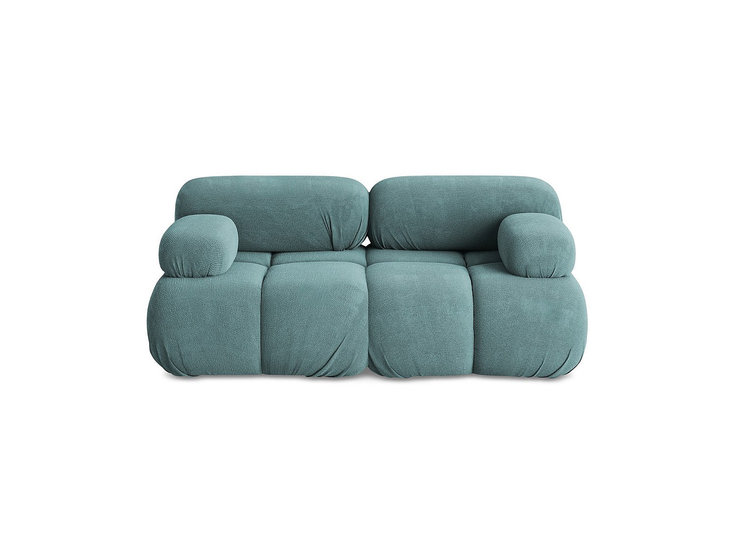 Canapé modulable 2 places bleu tissu