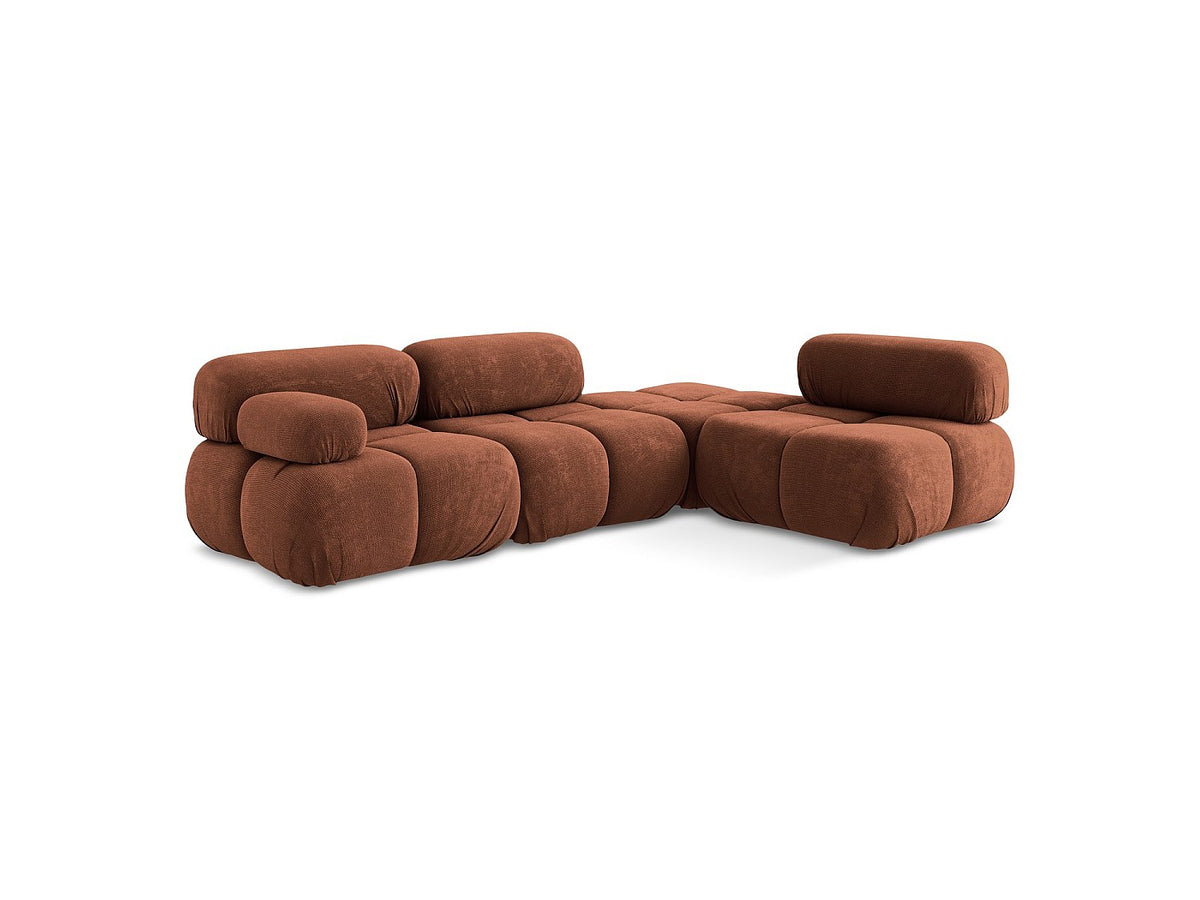 Canapé modulable 3 places orange tissu