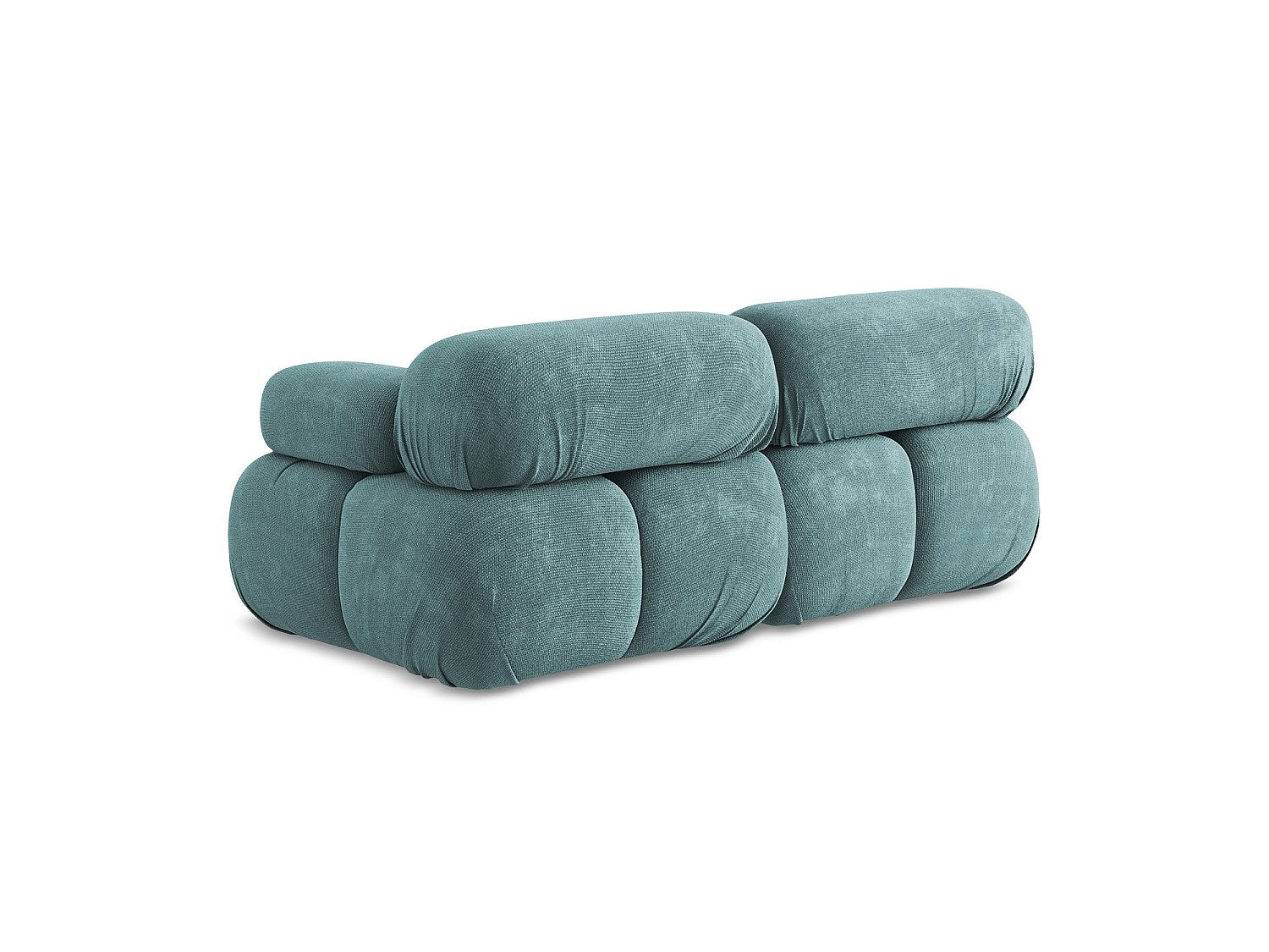 Canapé modulable 2 places bleu tissu