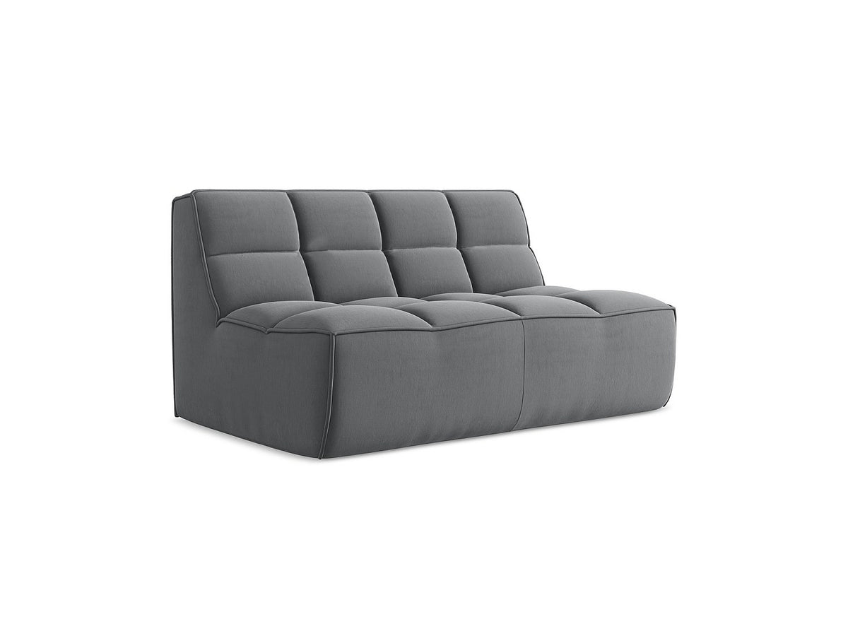Canapé modulable 2 places gris tissu