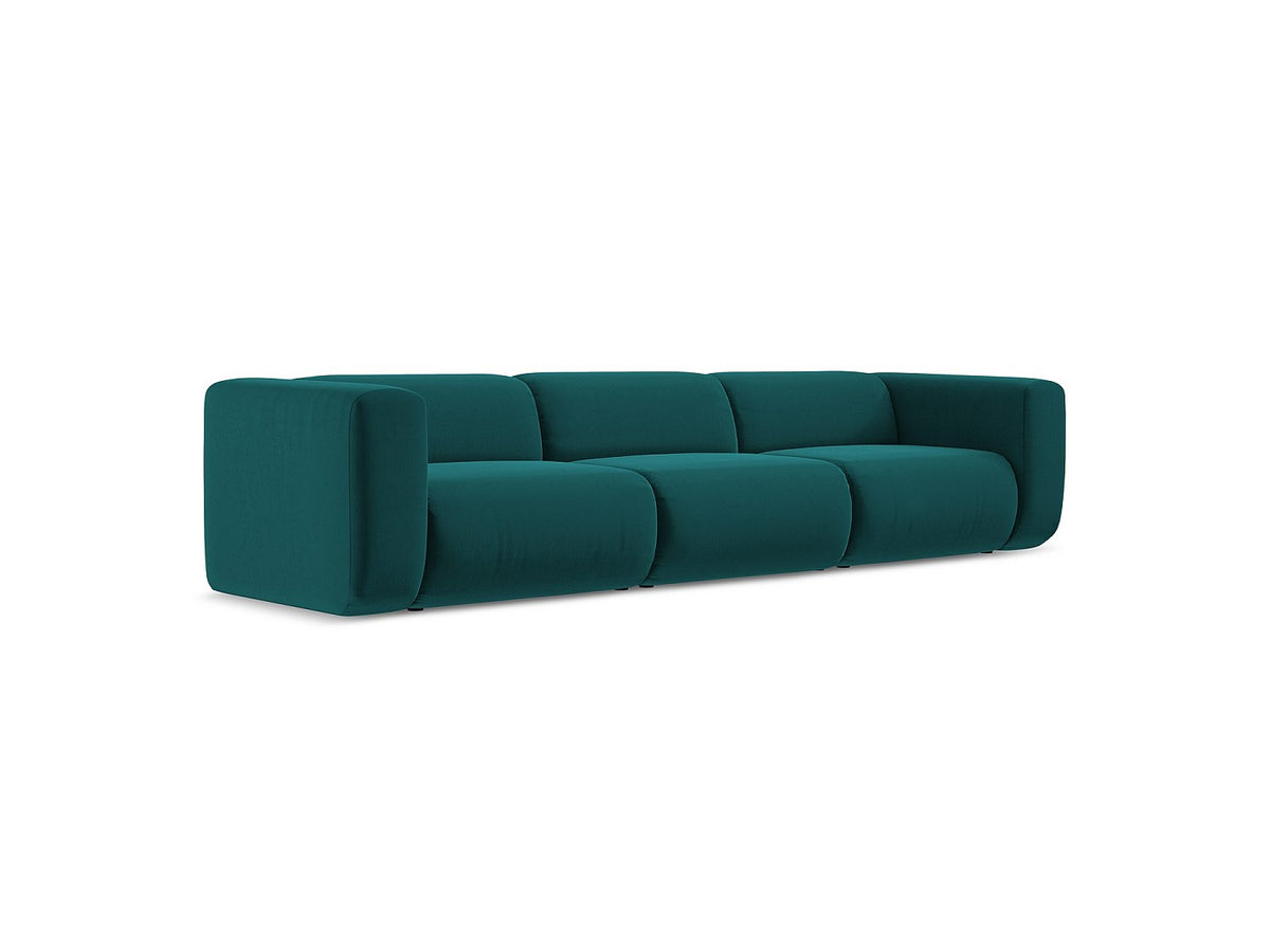 Canapé modulable 4 places bleu tissu