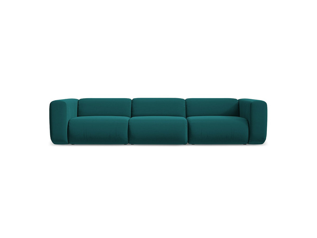 Canapé modulable 4 places bleu tissu