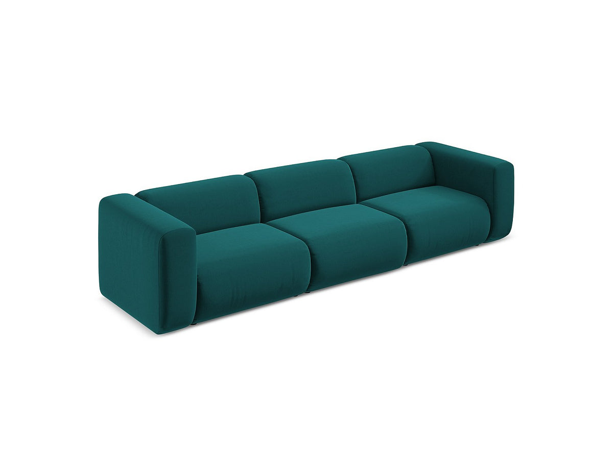 Canapé modulable 4 places bleu tissu