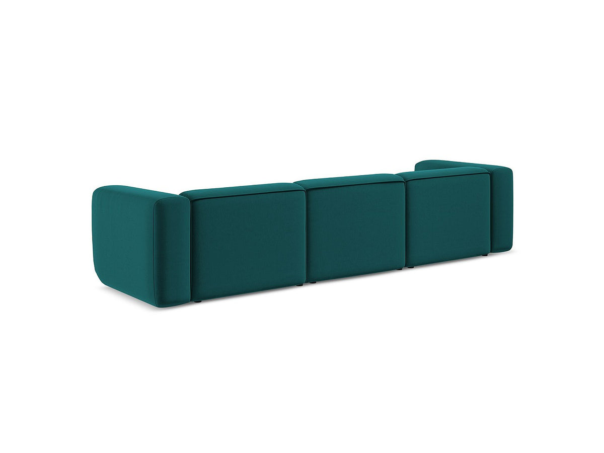 Canapé modulable 4 places bleu tissu