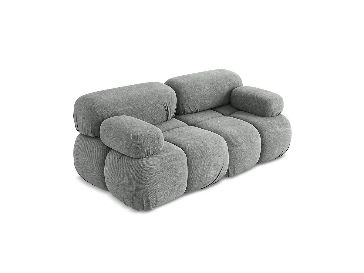 Canapé modulable 2 places gris tissu