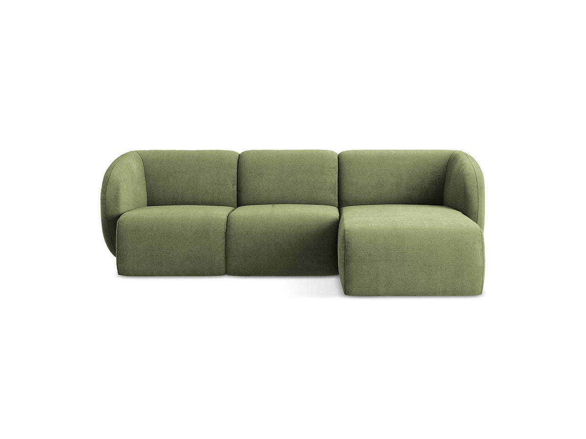 Canapé modulable 3 places vert tissu