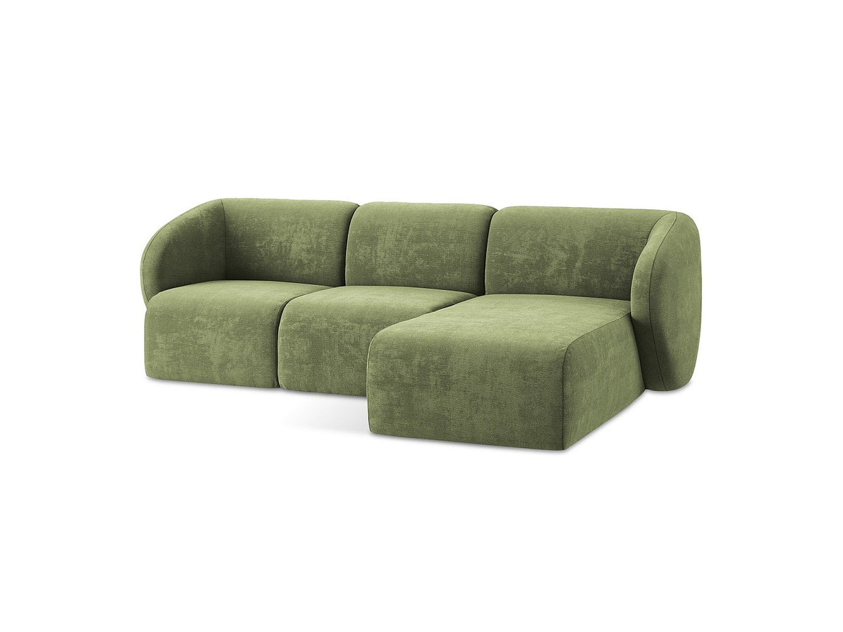 Canapé modulable 3 places vert tissu