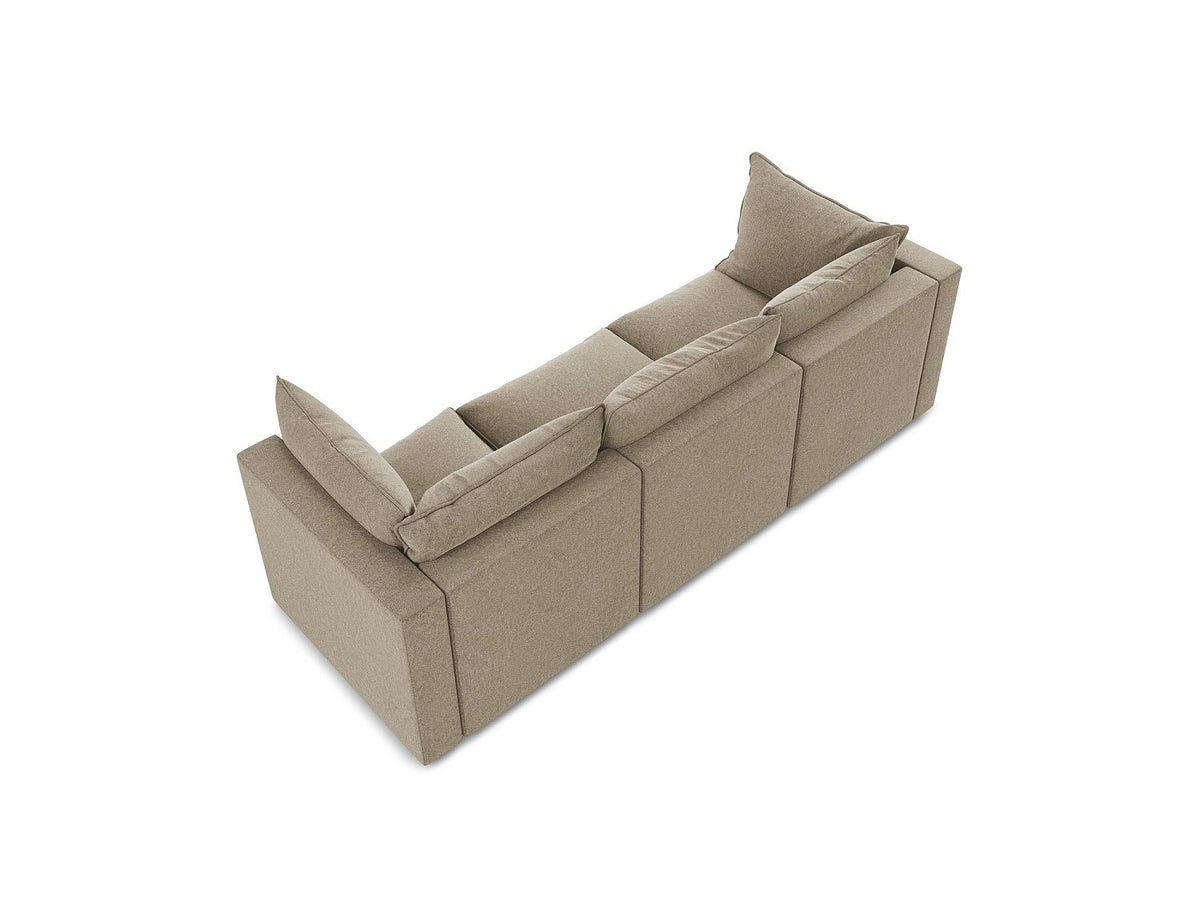 Canapé modulable 3 places beige velours - Ravenna