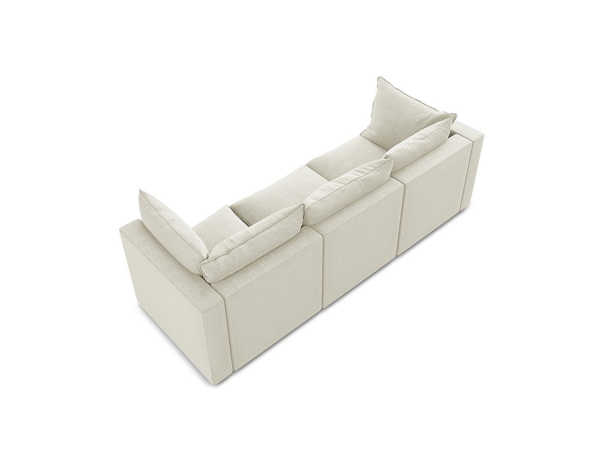 Canapé modulable 3 places beige tissu - Ravenna