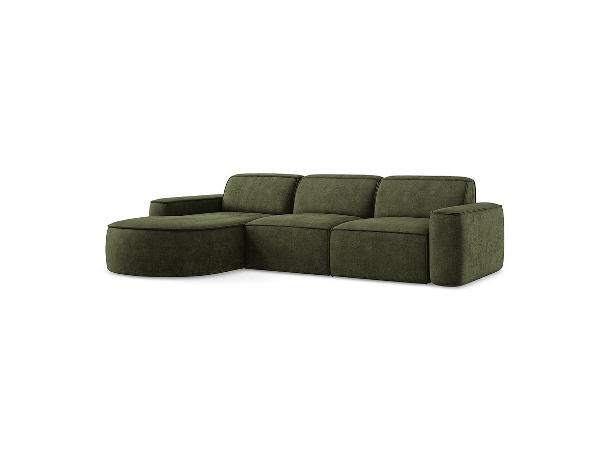 Canapé modulable 3 places vert tissu